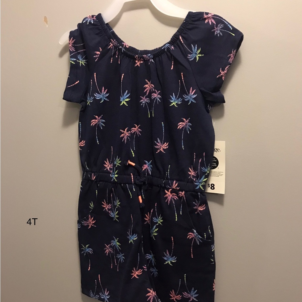 Girls Romper Palm Tree New With Tags